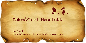 Makróczi Henriett névjegykártya